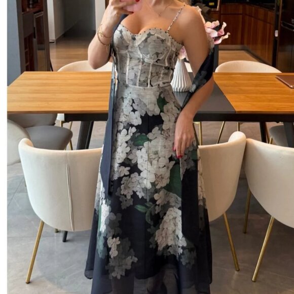 Zimmermann Balance linen and silk bustier dress AU 1 - Picture 3 of 14